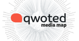 Qwoted media map over spiderweb graph