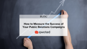 Chalkboard with a graph pointed upwards. Two hands stretch out a tape measurer to measure the graph. This image hints at measuring your public relations wins.
